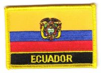 Fahnen Aufnäher Ecuador Schrift