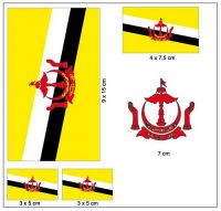 Fahnen Aufkleber Set Brunei