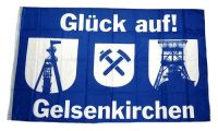 Fahne / Flagge Gelsenkirchen Glück auf! 90 x 150 cm