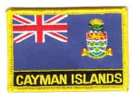 Fahnen Aufnäher Cayman Inseln Schrift