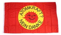 Fahne / Flagge Atomkraft Nein Danke! rot 90 x 150 cm