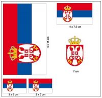 Fahnen Aufkleber Set Serbien Wappen