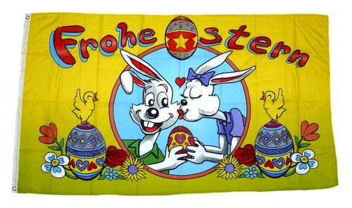 Fahne Frohe Ostern Eiernest Hissflagge 60 x 90 cm Flagge 