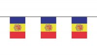 Flaggenkette Andorra mit Wappen 6 m