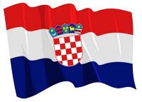 Fahnen Aufkleber Sticker Kroatien wehend