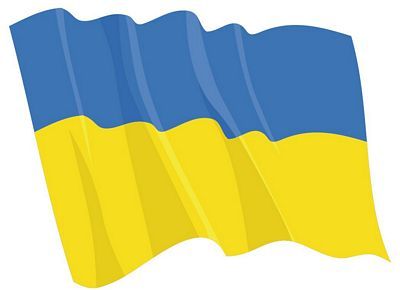 Fahnen Aufkleber Sticker Ukraine wehend